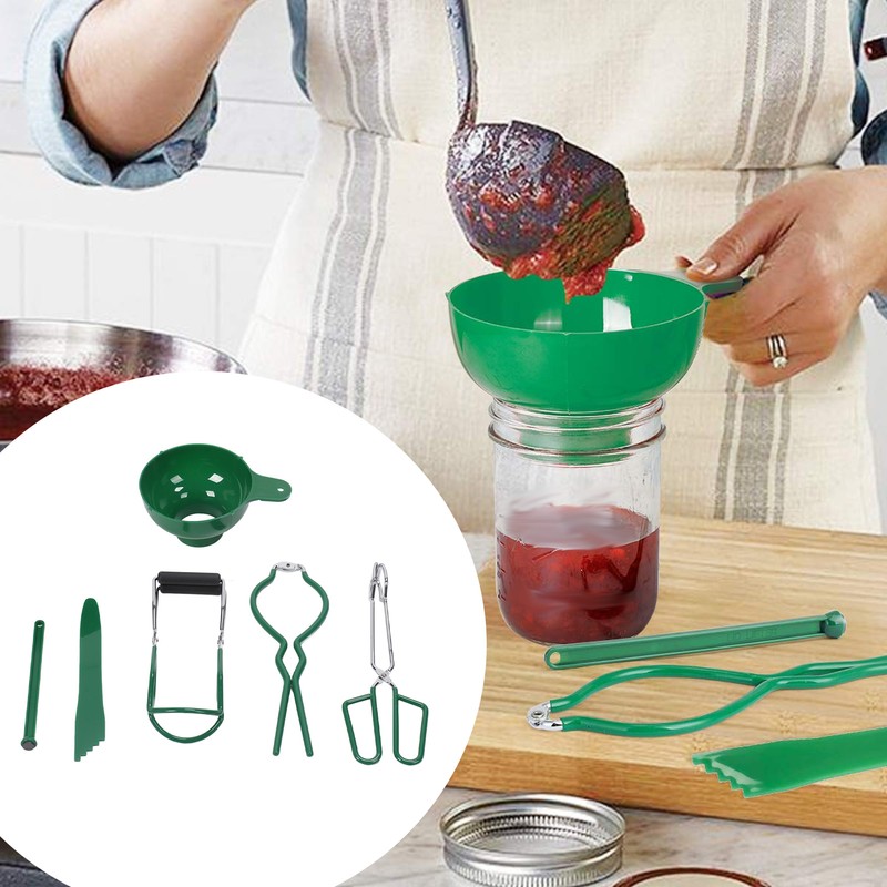 6 Pcs Canning Kit Canning Funnel Tong Bubble Popper Jar