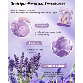 Hand Mask Set-6 Pairs Lavender Niacinamide Moisturizing Hand Mask, Nourish Gloves for Dry Cracked Hand, Repairing Hydrating Gloves for All Skin,Home Spa Treatment,Thanksgiving Hands Care Bulk Gift Kit