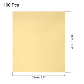 QUARKZMAN 100er Pack Toner Reaktives Folienpapier,8,5"x11" A4 Heißfolienpapier für Laserdrucker Scrapbooking Heat Transfer DIY Craft, Mattes Gold