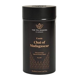 The Tea Makers of London Chai of Madagascar - Green Honeybush Tea with Delightful Blend of Exotic Fruits 125g Caddy