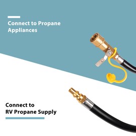SHINESTAR 12ft RV Propane Quick Connect Hose - Low Pressure Extension Hose with 1/4" Disconnect Fittings - Ideal for Gas Grills, Griddles, Stoves, Fire Pits
