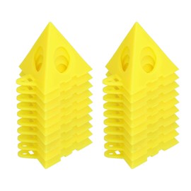Wilsonzin 20 Pieces Pyramid Stand, Cone Painting Stand, Mini Cone Paint Stand, Canvas and Door Stand, Support Stand, Support Stand for Cabinet Doors, Yellow, ABS, Modern