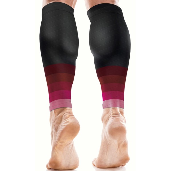 aZengear Calf Support Compression Sleeves (Pair) for Women, Men, Running | 20-30mmHg Class 2 Shin Splints Brace, Footless Leg Socks for Torn Muscle Pain Relief (Pink, L/XL)