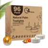 Ashlux Palm Tea Lights Candles 96 Pack, Non-Paraffin Unscented 4H