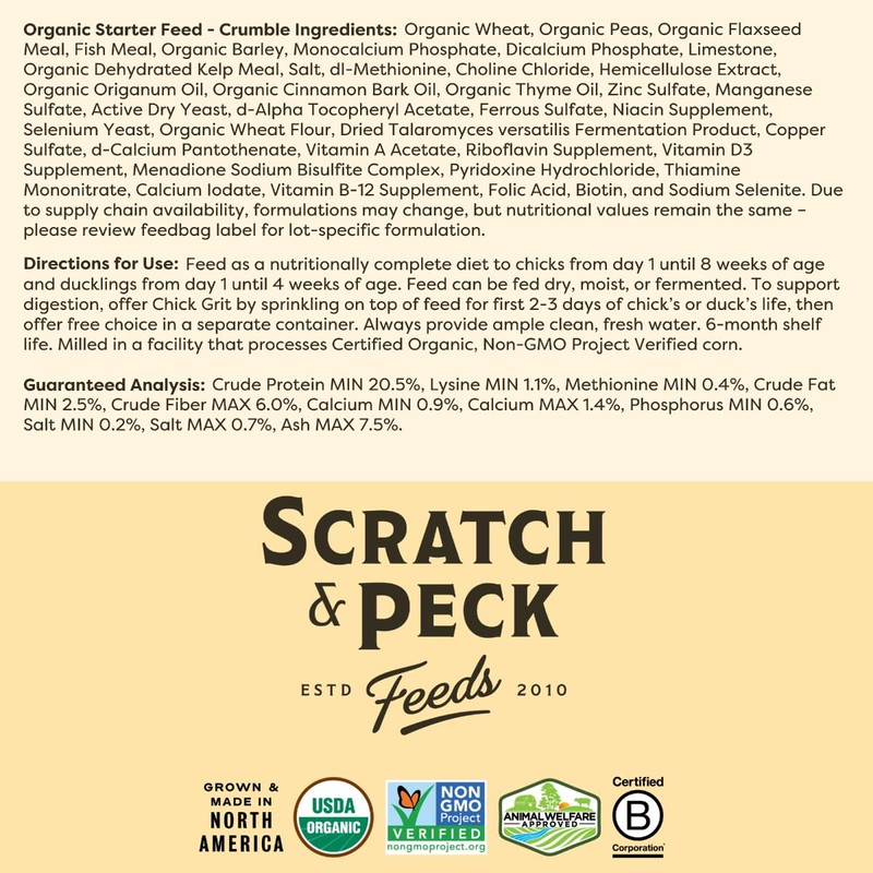 Scratch and Peck Feeds Whole Grain Starter Crumbles Chicken and