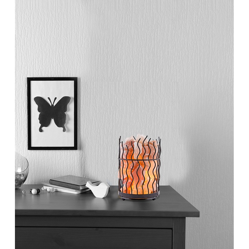 Himalayan Salt Solution Pillar Salt Lamp with Hand Carved Himilayan