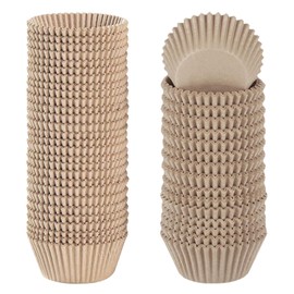 1000 Pcs White Mini Cupcake Liners, Greaseproof Small Muffin Liners Baking Cups, Disposable Candy Paper Cup Wrappers for Wedding Birthday Party (Brown)