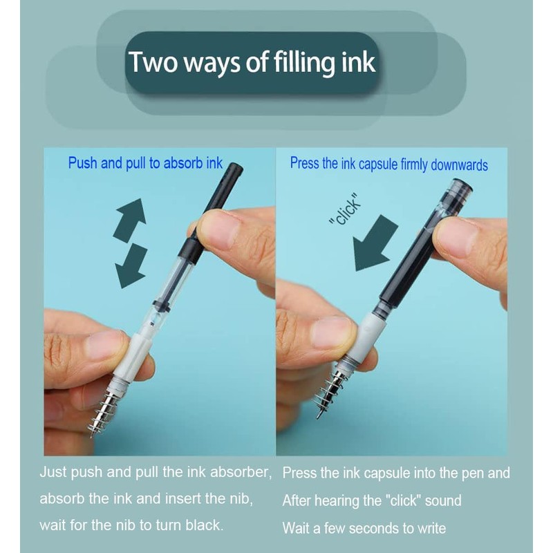 kiimiipa Fountain Pen, Retractable Fountain Pen, Primary School, Refillable Ink