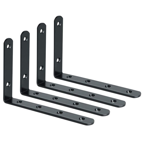 Sayayo Heavy Duty Shelf Brackets Black Shelf Bracket, Stainless Steel