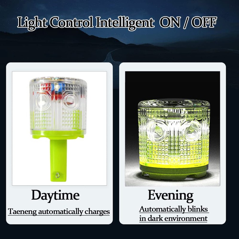 LEDHOLYT Solar Strobe Warning Light, Super Bright Single Column Solar