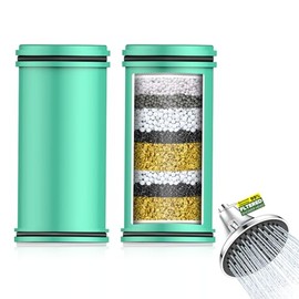 Homlord Shower Filter Replacement Cartridge for Filtered Shower Head - 2 Pack Multi Stage Water Softener Filters for Hard Water - Remove Chlorine and Harmful Substances