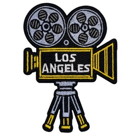 EMBRO BOF Los Angeles Patch – 3.55 inches, Cool Spotlight Hollywood Patch – Iron On/Sew On Embroidered Travel Patches for Backpacks