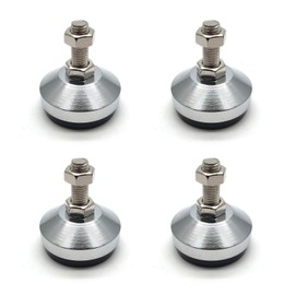 Leveling Feet,4-Pack,Addlike Heavy Duty 2.4" Base,M12 Thread,1300 Lb Capacity Black Carbon Steel PVC Cabinet Leveler Legs D60xM12x50