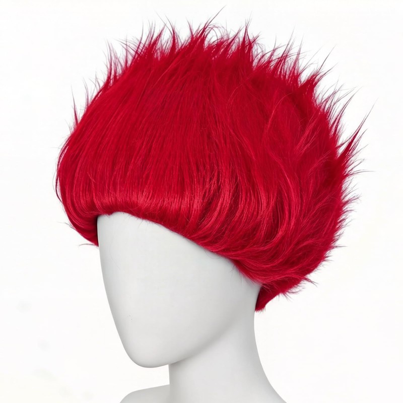 Short Red Wig Men Spiky Headband Light Red Cosplay Wigs