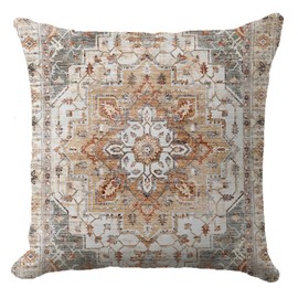 Ethnic Bohemian Pillow Covers 20X20 Inch Vintage Tribal Turkish Carpet Pattern Throw Pillow Covers Super Soft Farmhouse Decorative Pillows for Living Room Bedroom Outdoor