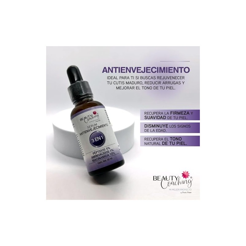 SERUM ANTIENVEJECIMIENTO - 3 en 1 - Péptidos 5% Aminoácidos