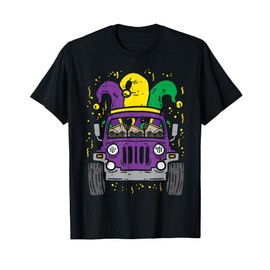 Mardi Gras Monster Truck Jester Pug Carnival Dog Owner Boys T-Shirt