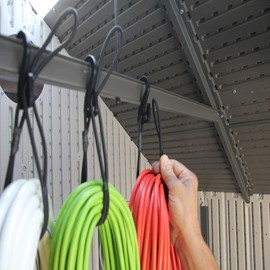 Hook & Hang Bungee Cords - Storage & Organization Cords - Hang Hoses, Cords, Ladders, Bikes, Tools & More. an Incredible Organizer! (3 PK , Black)