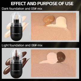 AFGHOUZ Matte Foundation Color Mixing Liquid Lightweight Full Coverage and Contour, Flawless Foundation Makeup for Women, Skin Color Corrector