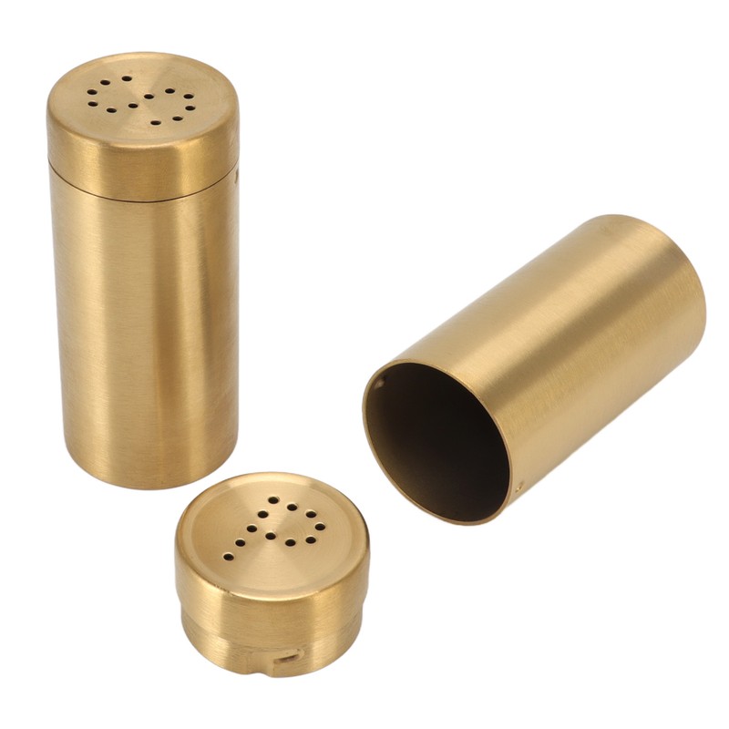 2Pcs Gold Spice Jar Stainless Steel Rustproof Screw Open Top
