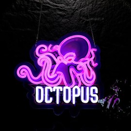 LIUISNEO Octopus Neon Sign,Innovative Integral Forming Process,With Dimmable Switch For All Holiday Party and Home Decoration