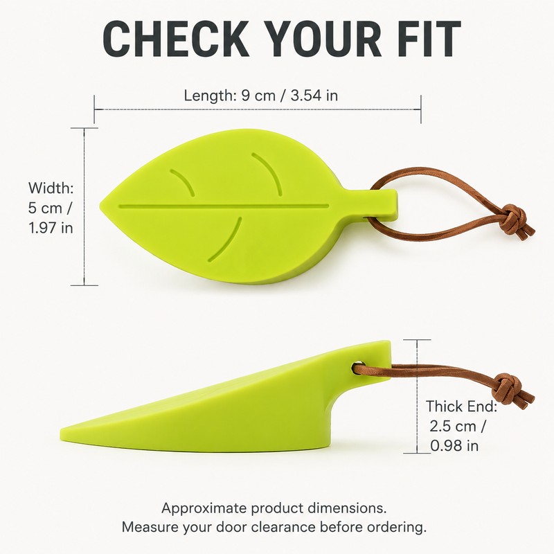 Door Stopper Wedges, 3 Pack, Leaf-Shaped Silicone Door Stops with