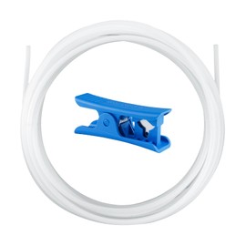 2 PCS Compatible with Bambu Lab PTFE Tube, 2.5mm×4mm OD, Length 5m/16.4ft,for Bambu Lab AMS X1/X1c/P1p/P1s/A1/A1 /Direct Drive Extruder (Milky White) with Tube Cutter