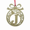 Laser cut Christmas tree bauble decoration: Letter J
