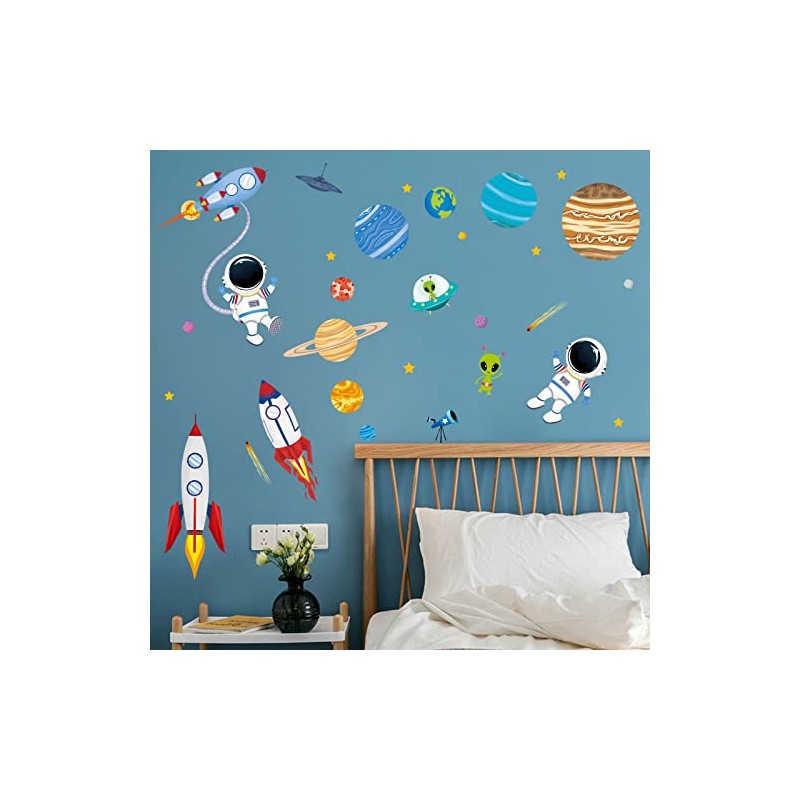 Decalmile - Calcomanías de pared para el espacio exterior, planetas