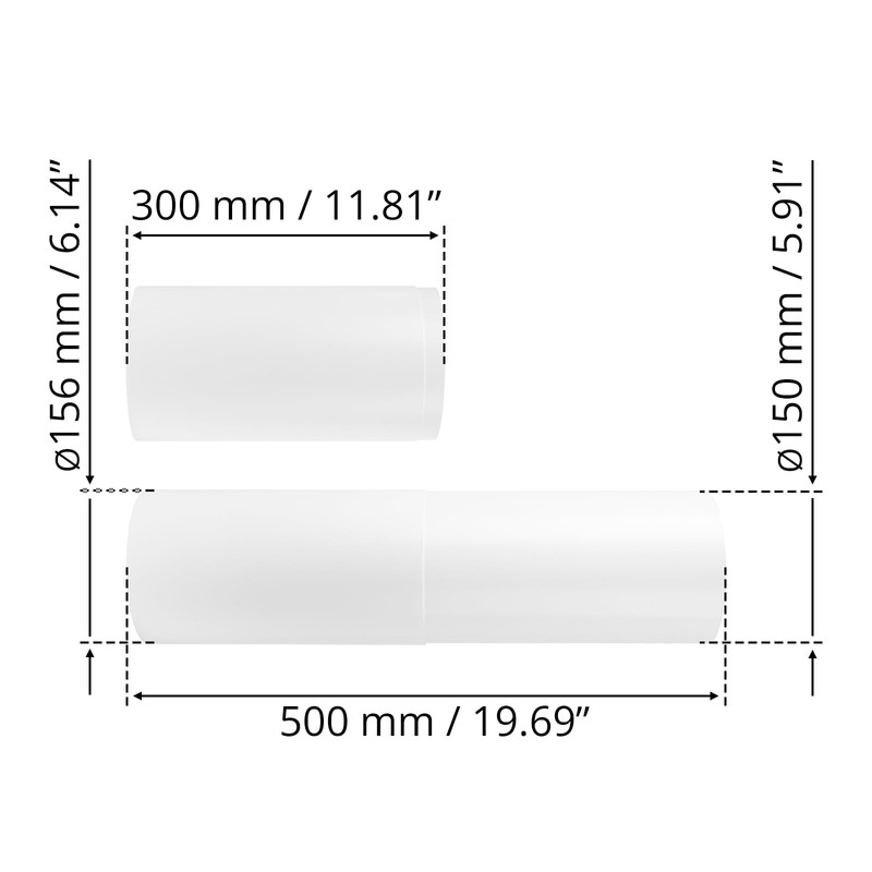 HVAC OV 6" Inch Adjustable Round Plastic Duct - Exhaust