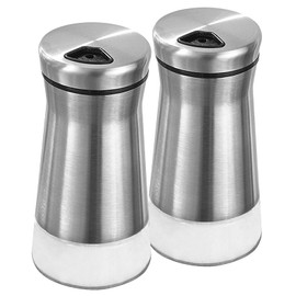 Set of 2 Mini Salt Shakers, Salt and Pepper Shaker Set Made of Stainless Steel, Salt Shaker with Lid, Adjustable Holes for Pepper, Salt, Sugar, Spices and Other Condiments