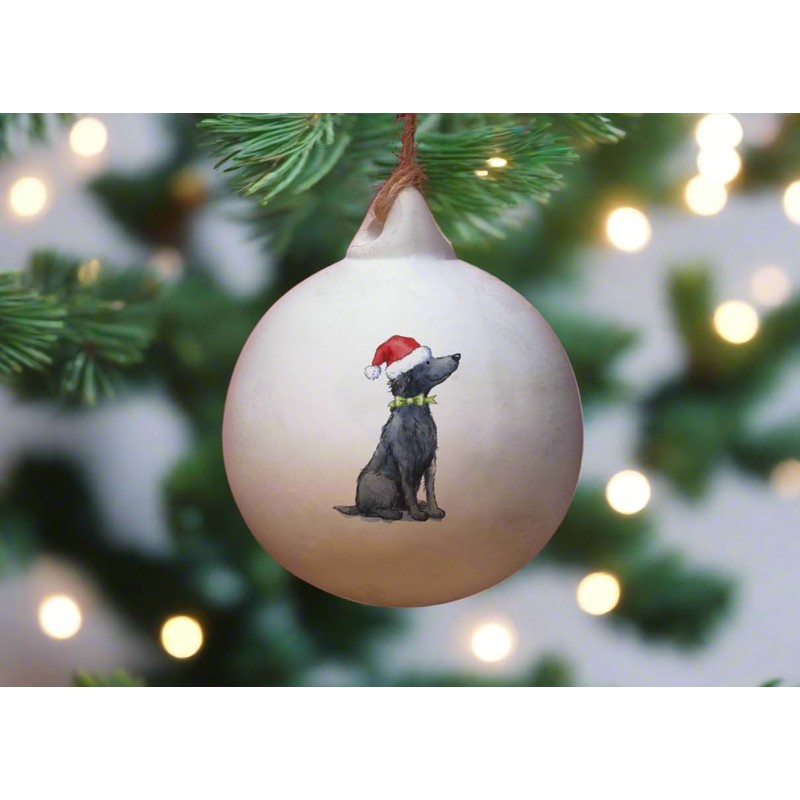 Image Industry Flat Coated Retriever Ceramic Bauble - Tree Decoration