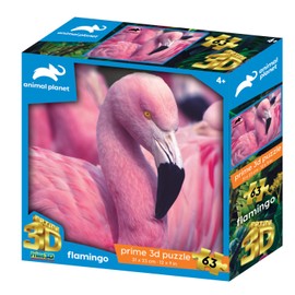 Animal Planet Pink Flamingo 3D Effect 63 Piece Puzzle