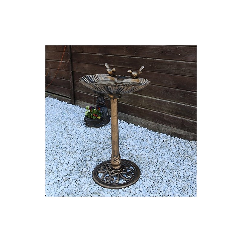 CLGarden 1552 Bird Bath VGT4, with Two Decorative Birds on