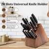 20 Slot Knife Block Storage without Knives,Acacia Wood Universal Knife