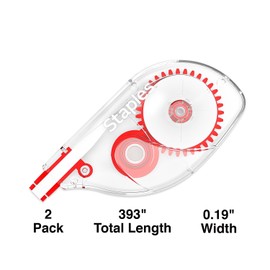 Staples Correction Tape, White, 2/Pack (ST59818)