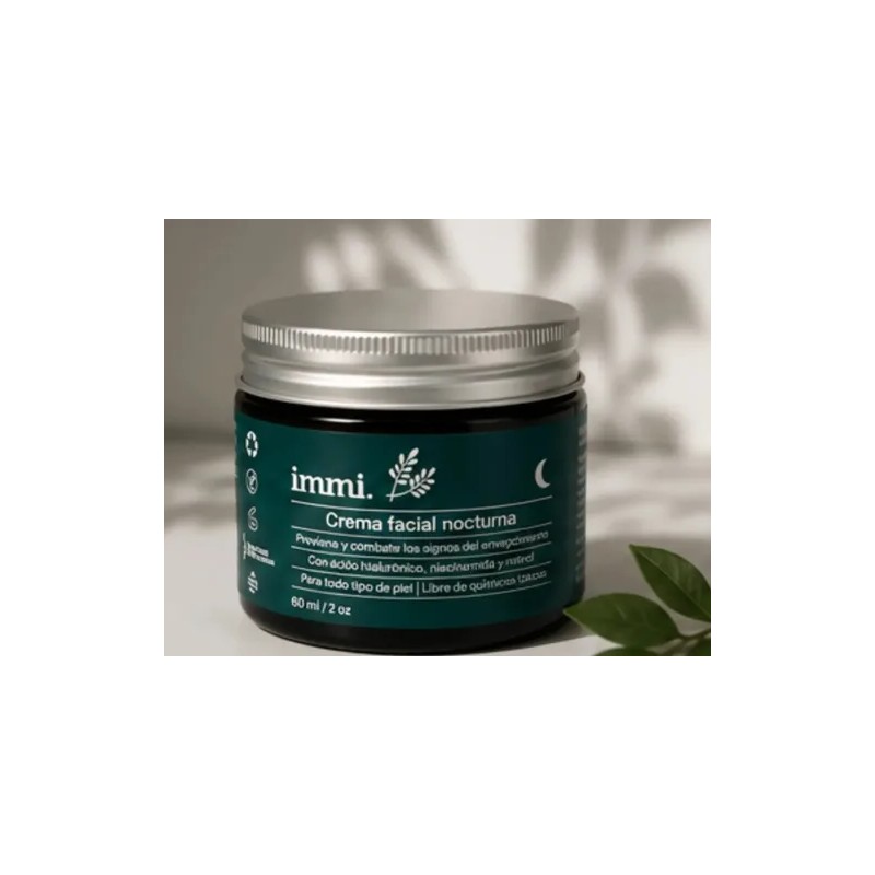 Crema Facial Nocturna Antiedad Immi con Ácido Hialurónico y Niacinamida