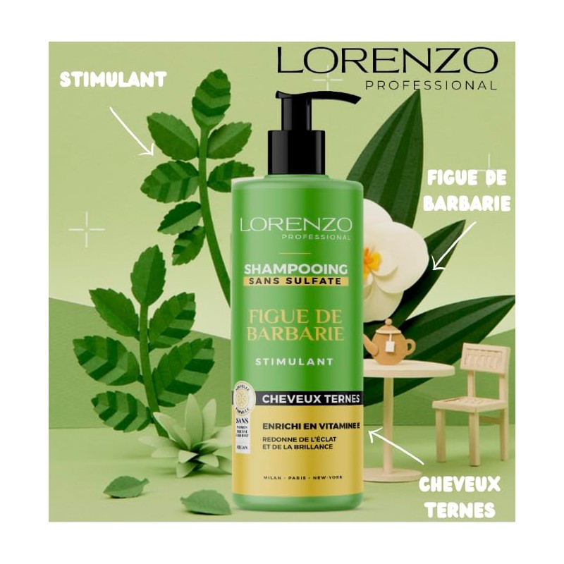 Lorenzo - Pflege-Paket - Kaktusfeigen-Shampoo und -Maske - 2x500 ml