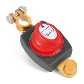 Top Post Car Battery Disconnect Switch, 12-48V Heavy Duty Battery Cut Off Switch for Cars, Boats, RVs, Trucks, Marine - Negative On/Off Kill Switch, Easy Install & Durable Design