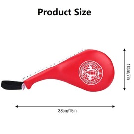 Taekwondo Kick Pads, Double Kick Pads, Training Pads for Karate, Taekwondo Pads, Taekwondo Karate Kickboxing Target Kick Pad, PU Leather Boxing Pad, Punch Pads, Foot Techniques (Red)