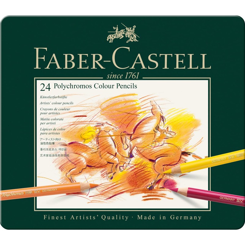 Faber-Castel 24 Piece Polychromous Colored Pencil Set In Metal Tin