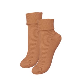 tittimitti 100% Organic Cotton Luxury Women's Socks 1 Pair. Made in Italy. (Camel, numeric_8)