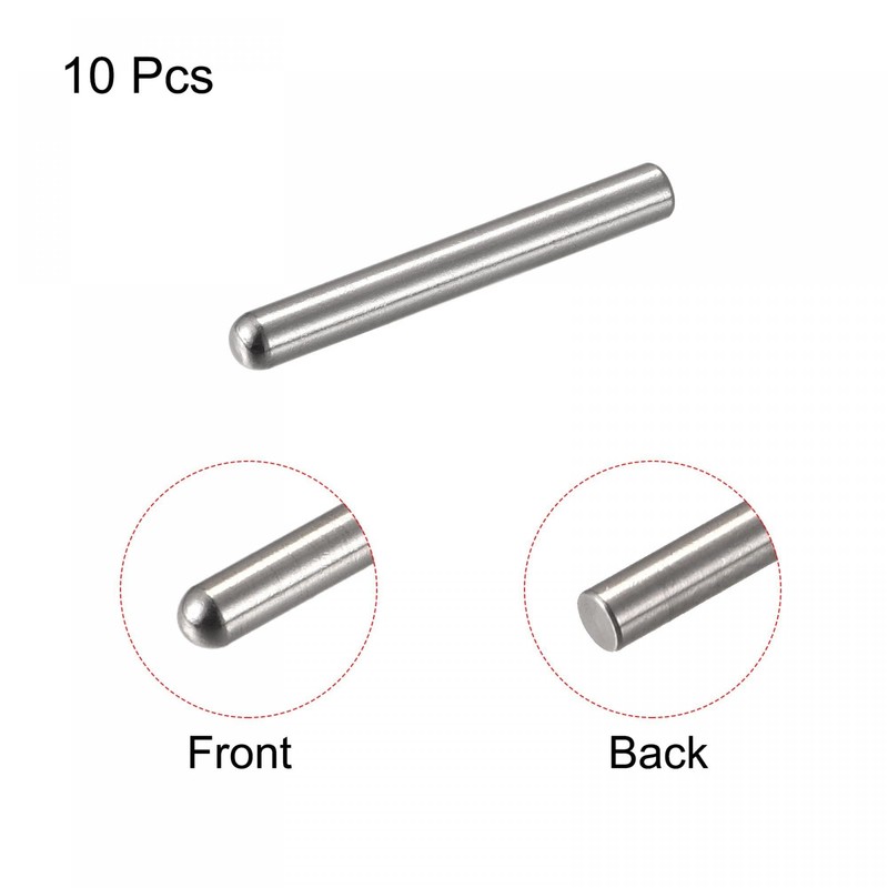 TOP-VIGOR 10Pcs 5mm x 40mm Dowel Pins, 304 Stainless Steel