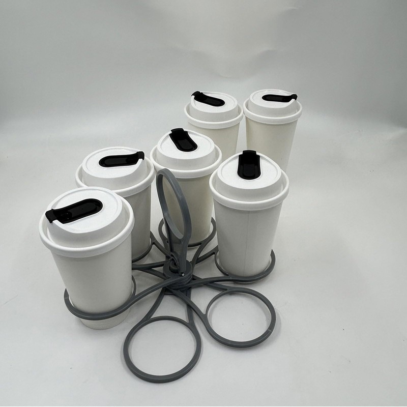 2 Pcs Foldable Coffee Carrier Drink Holder: Foldable 6-Cup Holder