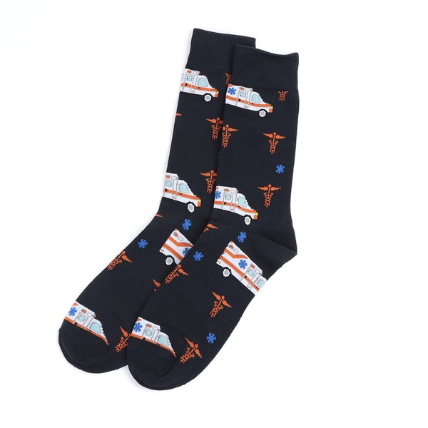 Urban-Peacock Men's Novelty Fun Socks - Paramedic EMT Ambulance