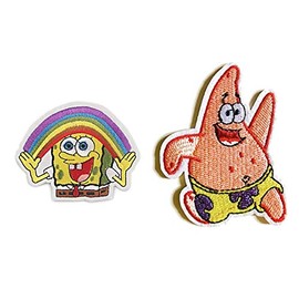 Cartoon Characters Embroidered Iron on Patch Set of 2 L8 Y