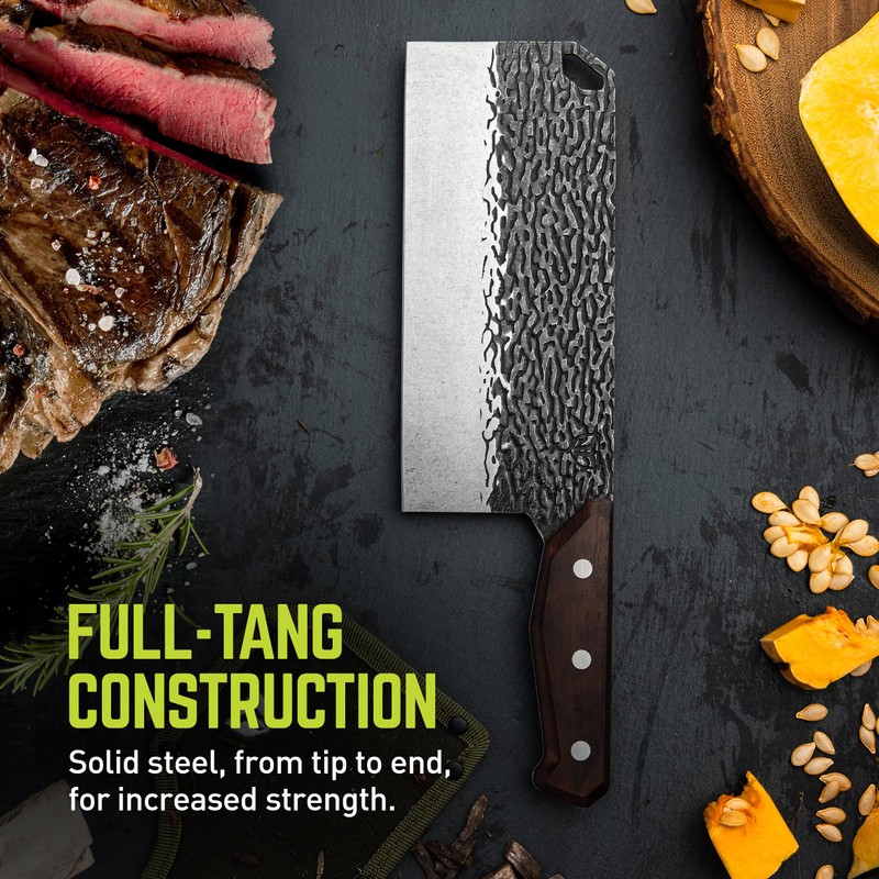 TRUE PrimalForge Cleaver Knife | Cutting Meat, Chopping Fruits &
