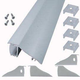 Litever 4 Pack 1M/3.3ft Aluminum LED Channels for DIY Up-Down Wall Wash Lighting, LED Channel System with Diffused Covers,Mounting Clips,End Caps for 2835 5050 5630 LED Strip Wall Mounting- LL-020-WA