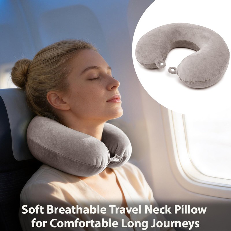 2 Pack Replacement Travel Neck Pillow Covers, U Shaped Travel