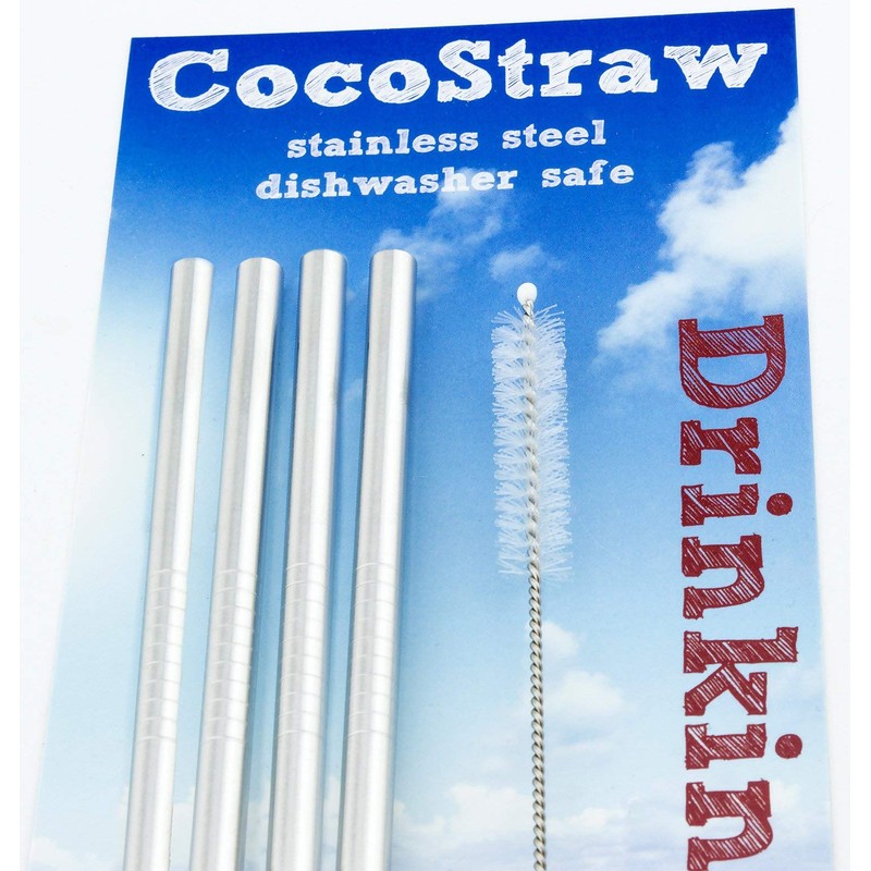 4 Stainless Steel Drinking Straws fits Yeti Tumbler Rambler Cups